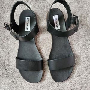 Steve Madden Black Leather Sandals